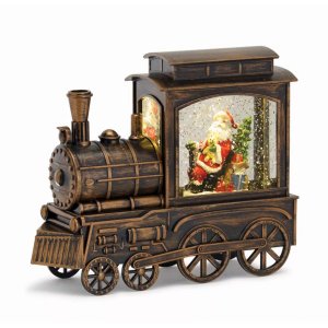 Melrose 81284DS Train And Santa Snow Globe 9l X 7.5h Acrylic 6 Hr Time