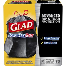 The CLO 70358 Glad Large Drawstring Trash Bags - Forceflexplus 30 Gall