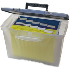 Storex STX 61511U01C Plastic Portable File Box - Internal Dimensions: 