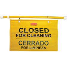 Rubbermaid RCP 9S1600YL Commercial Site Safety Hanging Sign - 1 Each -