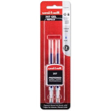 Uniball UBC 71207PP Uni-ball 207 Retractable Gel - Refill 2pk - 0.70 M