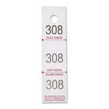 Sparco SPR 99300 3-part Coat Check Tickets - 500  Pack - White