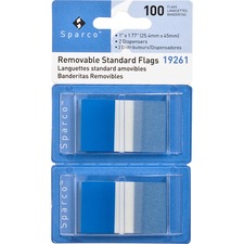 Sparco SPR 19261 Removable Standard Flags In Dispenser - 100 X Blue - 