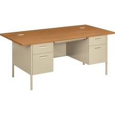 Hon HON P3276CL Hon Metro Classic Double Pedestal Desk - 4-drawer - 72