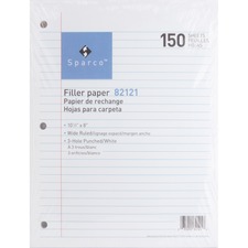 Sparco SPR 82121 Standard White 3hp Filler Paper - 150 Sheets - Wide R