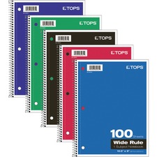 Tops TOP 65031 Wide Rule 1-subject Spiral Notebook - 100 Sheets - Wire