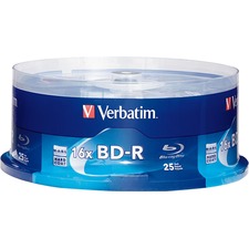 Verbatim 97457 Bd-r 25gb 16x With Branded Surface - 25pk Spindle - 25p