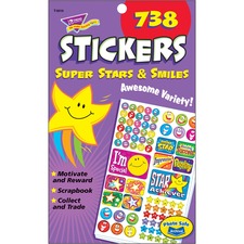 Trend TEP T5010 Trend Super Starssmiles Sticker Pad - Acid-free, Non-t