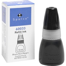 Sparco SPR 60033 Stamp Refill Inks - 1 Each - Black Ink - Black