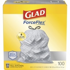 The CLO 70427 Glad Forceflex Tall Kitchen Drawstring Trash Bags - 13 G