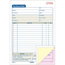 Tops ABF TC5831 Adams 3-part Carbonless Purchase Order Forms - 3 Partc