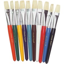 The CKC 5184 Creativity Street Color Coded Flat Stubby Brushes - 10 Br