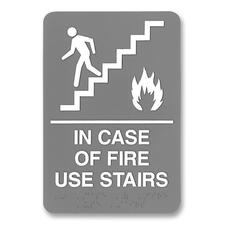 U. USS 5400 Headline Ada Plastic Fire Use Stairs Sign - 1 Each - Fire 