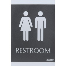 U. USS 4249 Headline Century Series Restroom Ada Sign - 1 Each - 6 Wid