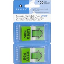 Sparco SPR 38010 Sign  Date Preprinted Flags In Dispenser - 100 - 1 X 