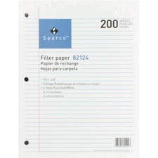 Sparco SPR 82124 Standard White 3hp Filler Paper - 200 Sheets - Colleg