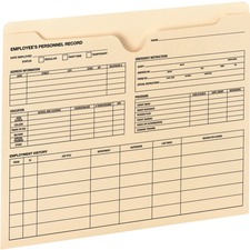 Smead SMD 77100 Smead Employee Record File Jackets - Manila - Recycled