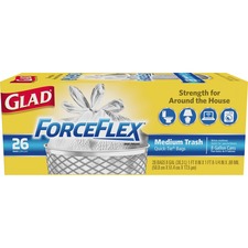 The CLO 70403CT Glad Forceflex Quick-tie Medium Trash Bags - 8gal - 19