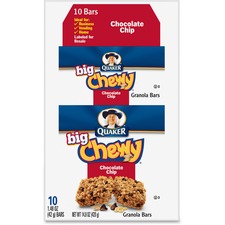 Quaker QKR 31565 Quaker Oats Chocolate Chip Big Chewy Granola Bar - In