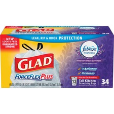 The CLO 78531CT Glad Forceflexplus Tall Kitchen Drawstring Trash Bags 