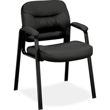 Hon BSX VL643SB11 Hon Charge Guest Chair, Fixed Arms - Black Leather S