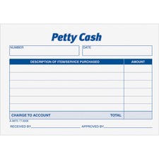 Tops ABF 9672ABF Adams Petty Cash Receipt Pad - 50 Sheet(s) - 15 Lb - 