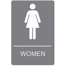 U. USS 4816 Headline Ada Women Restroom Sign With Symbol - 1 Each - Wo