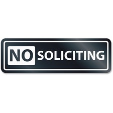 U. USS 9435 Headline No Soliciting Window Sign - 1 Each - No Solicitin