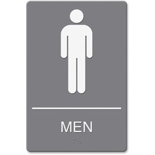 U. USS 4817 Headline Ada Men's Restroom Sign With Symbol - 1 Each - Me