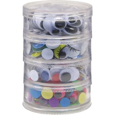 The CKC 3409 Creativity Street Wiggle Eyes Stackable Storage Jar - Cra