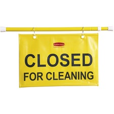 Rubbermaid RCP 9S1500YWCT Commercial Closed For Cleaning Safety Sign -