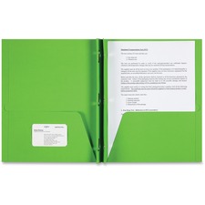 Sparco SPR 78542 Letter Pocket Folder - 8 12 X 11 - 3 X Double Prong F