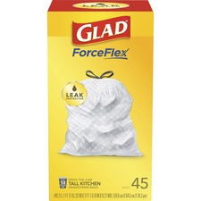 The CLO 78362CT Glad Forceflex Tall Kitchen Drawstring Trash Bags - 13