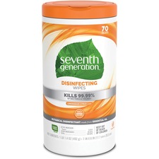 Seventh SEV 22813CT Disinfecting Cleaner - Wipe - Lemongrass Citrus Sc