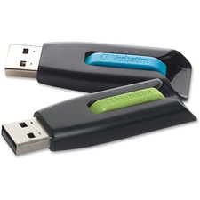 Verbatim 99127 32gb Store 'n' Go V3 Usb 3.0 Flash Drive - 2pk - Blue, 