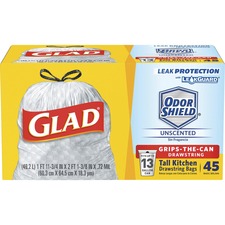 The CLO 78362 Glad Forceflex Tall Kitchen Drawstring Trash Bags - 13 G