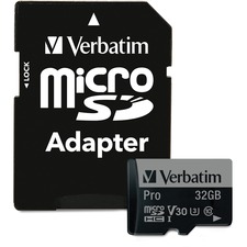 Verbatim 47041 32gb Pro 600x Microsdhc Memory Card With Adapter, Uhs-i