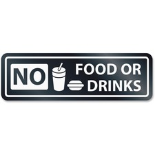 U. USS 9434 Headline No Food Or Drinks Window Sign - 1 Each - No Food 