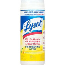 Reckitt RAC 81145CT Lysol Lemonlime Disinfect Wipes - Wipe - Lemon, Li