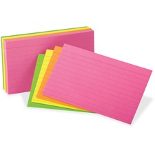 Tops OXF 81300 Oxford Neon Glow Ruled Index Cards - Front Ruling Surfa