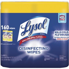 Reckitt 19200-80296 Lysol Disinfecting Wipes - Wipe - Lemon Lime Scent