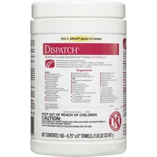 The CLO 69150 Dispatch Hospital Cleaner Disinfectant Towels With Bleac