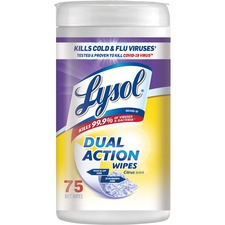 Reckitt RAC 81700CT Lysol Dual Action Wipes - Wipe - Citrus Scent - 7 