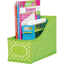 Teacher TCR 20785 Lime Polka Dots Book Bin - 8 Height X 5 Width X 11 D