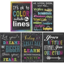 Teacher TCR 6658 Chalkboard Brights Poster Set - 13.4 Width X 19 Heigh