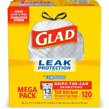 The CLO 78564PL Glad Forceflex Tall Kitchen Drawstring Trash Bags - 13