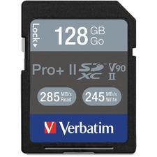 Verbatim 99165 Pro Ii Plus 128 Gb Sdxc - Class 10uhs-ii (u3) - 285 Mbs