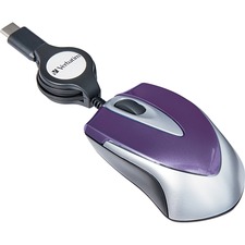 Verbatim 70238 Usb-c Mini Optical Travel Mouse-purple - Optical - Cabl