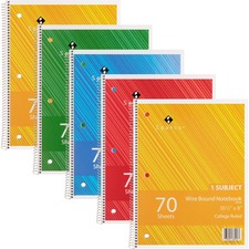 Sparco SPR 83253BD Wire Bound College Ruled Notebook - 70 Sheets - Wir