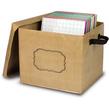 Teacher TCR 20834 Burlap Storage Box - Lift-off Closure - Brown - For 